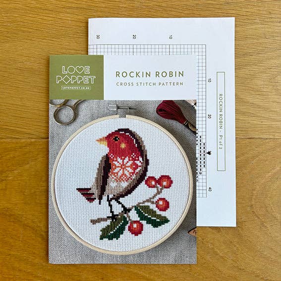 Rockin Robin Cross Stitch Kit by Love Poppet