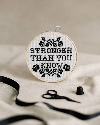 ‘Stronger Than You Know' Cross Stitch Kit by Innocent Bones