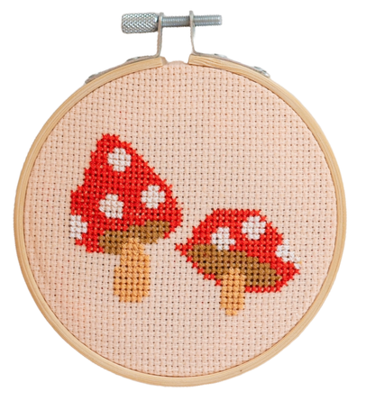 Toadstool Beginner Cross Stitch Kit by Cotton Clara
