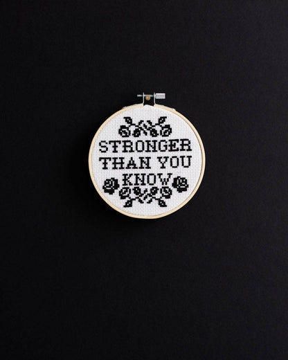 ‘Stronger Than You Know' Cross Stitch Kit by Innocent Bones