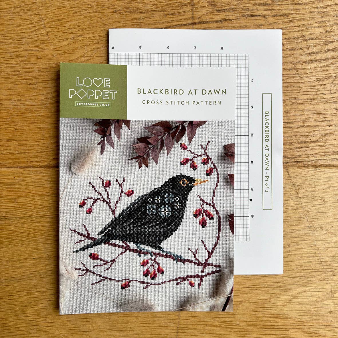 Blackbird at Dawn Cross Stitch Kit by Love Poppet