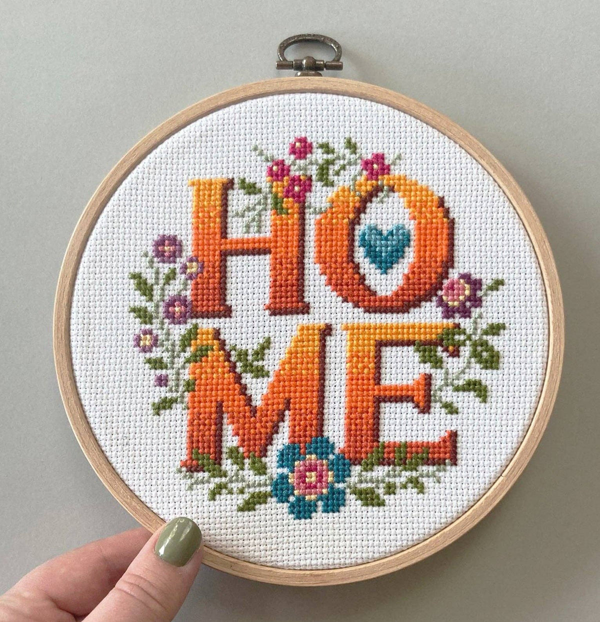 Home - A Four Letter Floral Cross Stitch Kit by Love Poppet