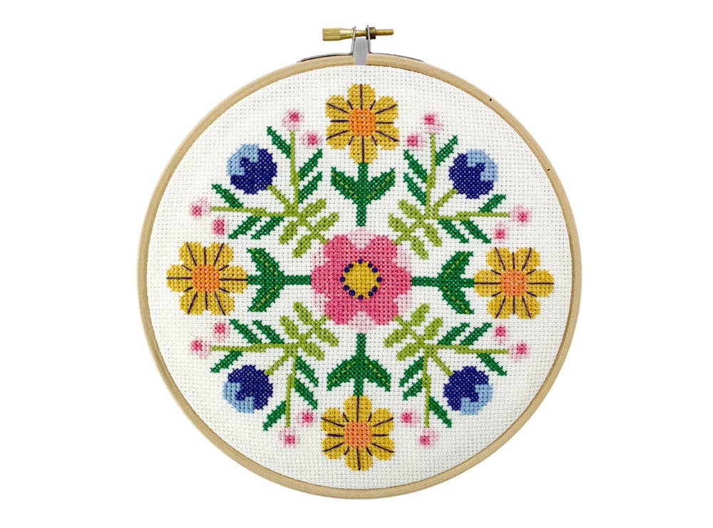 Spring Joy Modern Folk Cross Stitch Kit