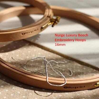 Nurge 16mm Beech Screwed Embroidery Hoops