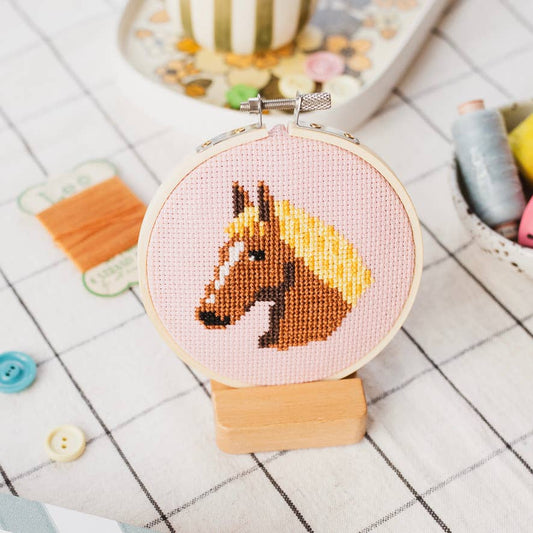 Horse Beginner Cross Stitch Kit by Cotton Clara