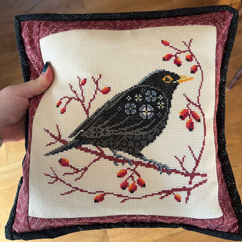 Blackbird at Dawn Cross Stitch Kit by Love Poppet