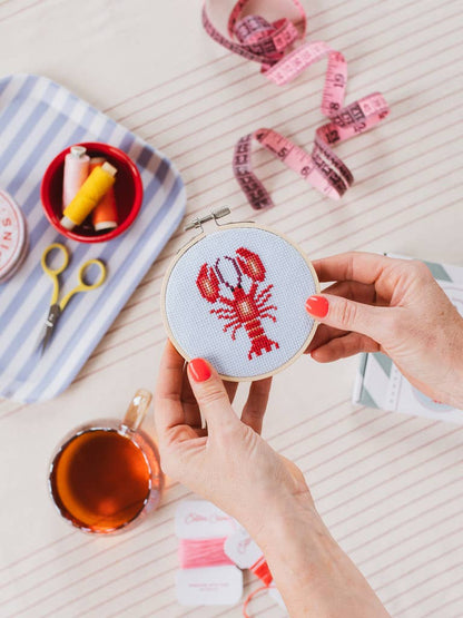 Lobster Beginner Cross Stitch Kit by Cotton Clara
