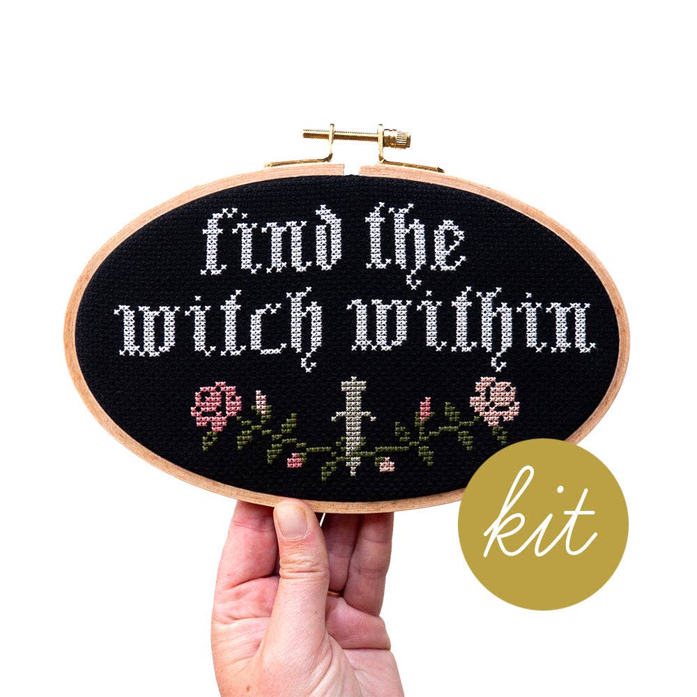 Find the Witch Within Cross Stitch Kit by Junbug & Darlin