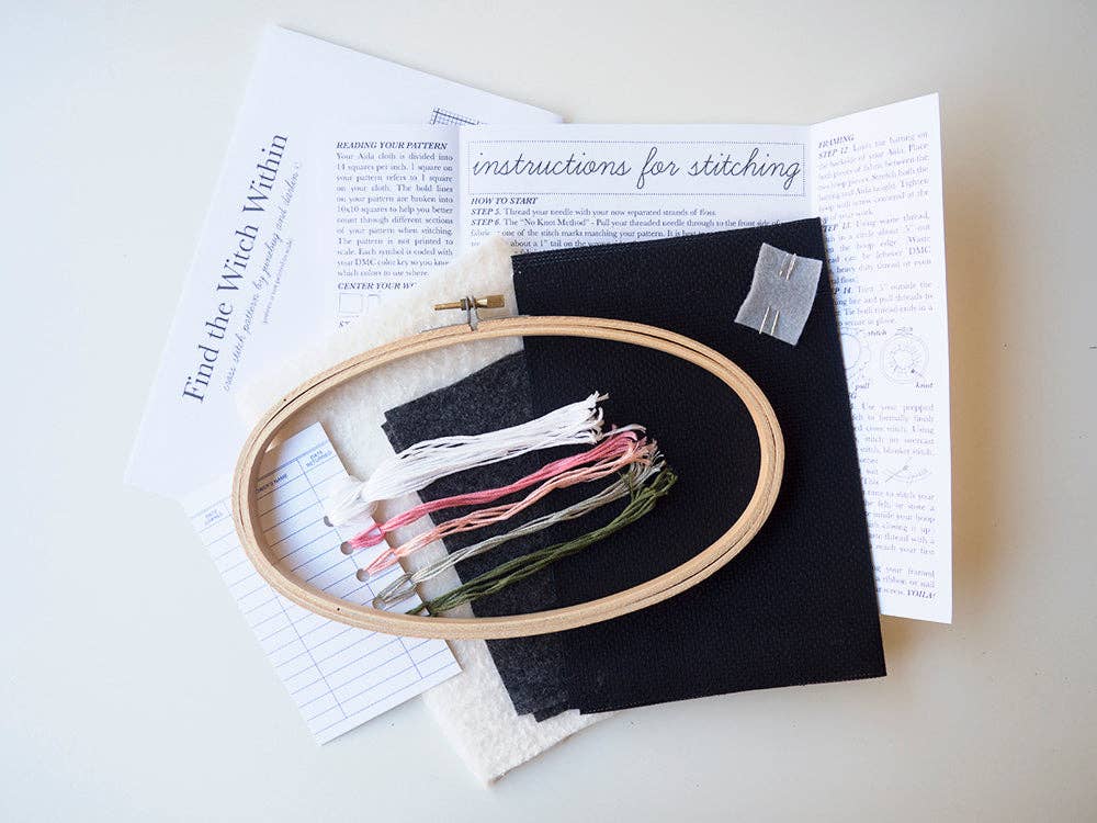Find the Witch Within Cross Stitch Kit by Junbug & Darlin