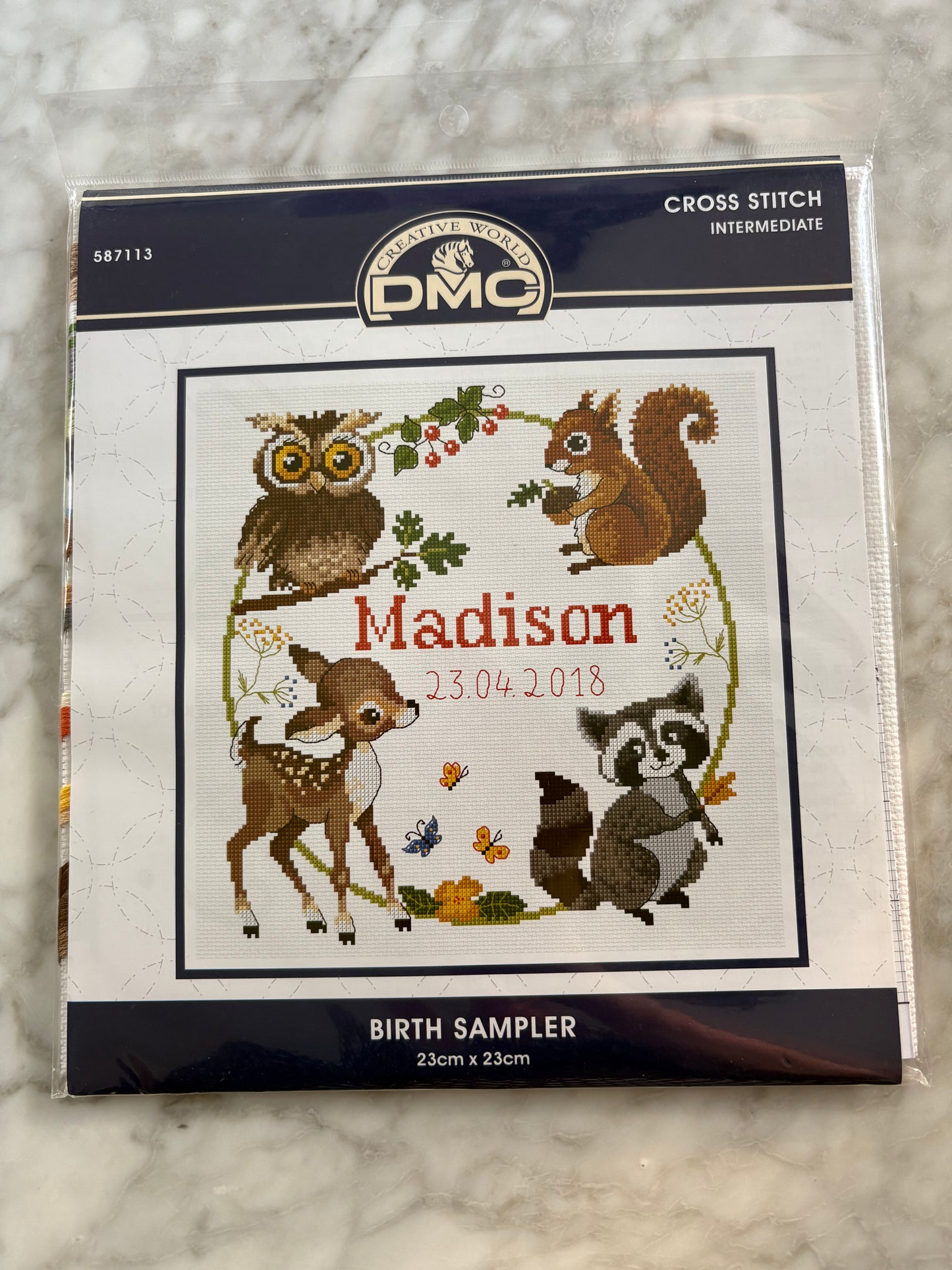 DMC Birth Sampler Cross Stitch Kit
