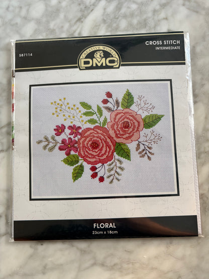 DMC Floral Cross Stitch Kit