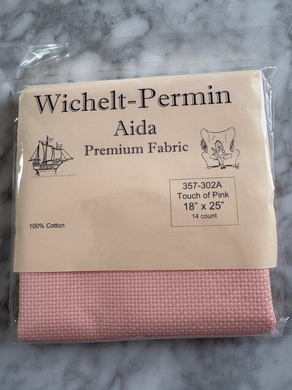 Touch of Pink Wichelt Aida Cross Stitch Fabric - 16 Count