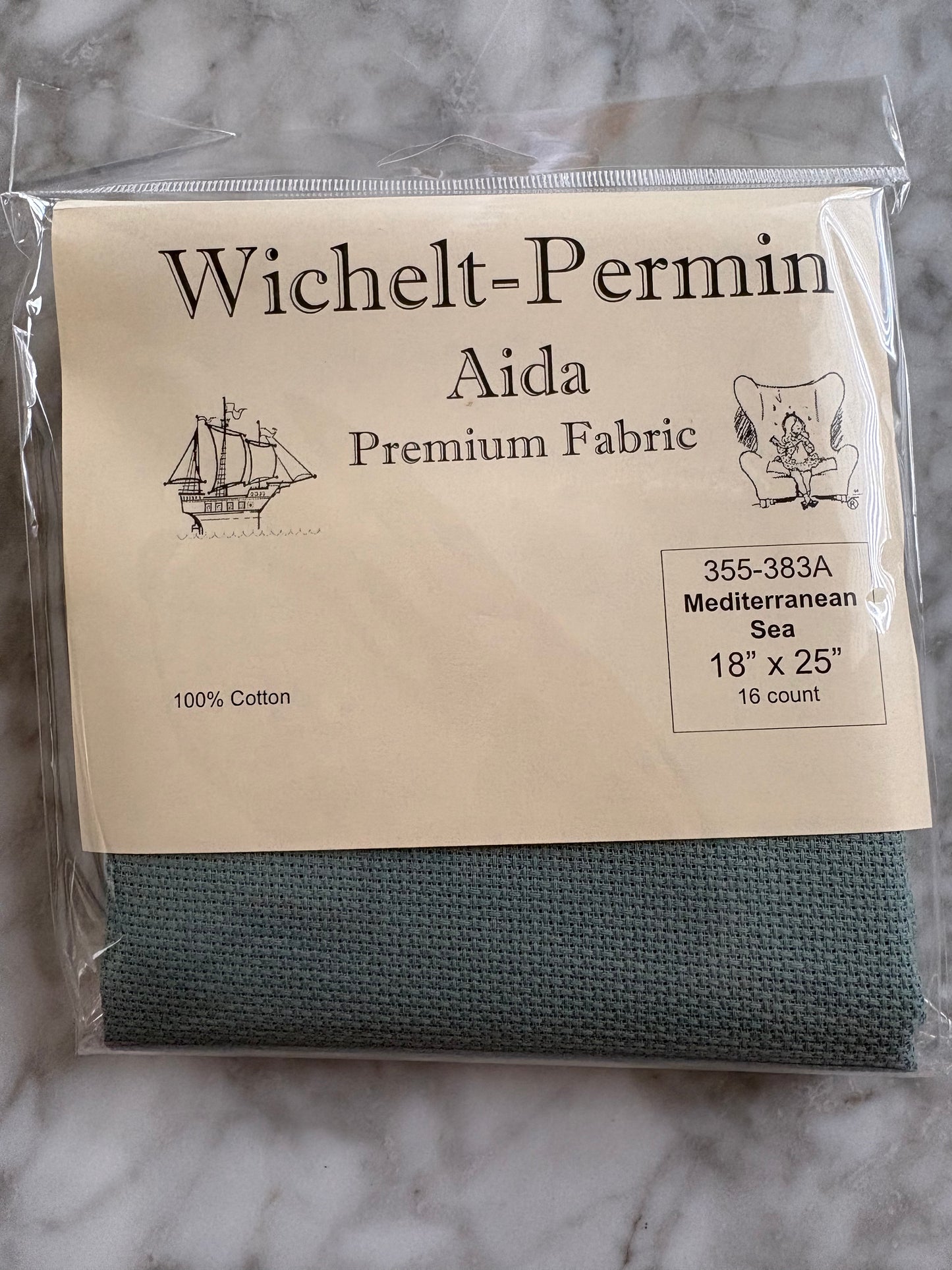 Mediterranean Sea Wichelt Aida Cross Stitch Fabric - 16 Count