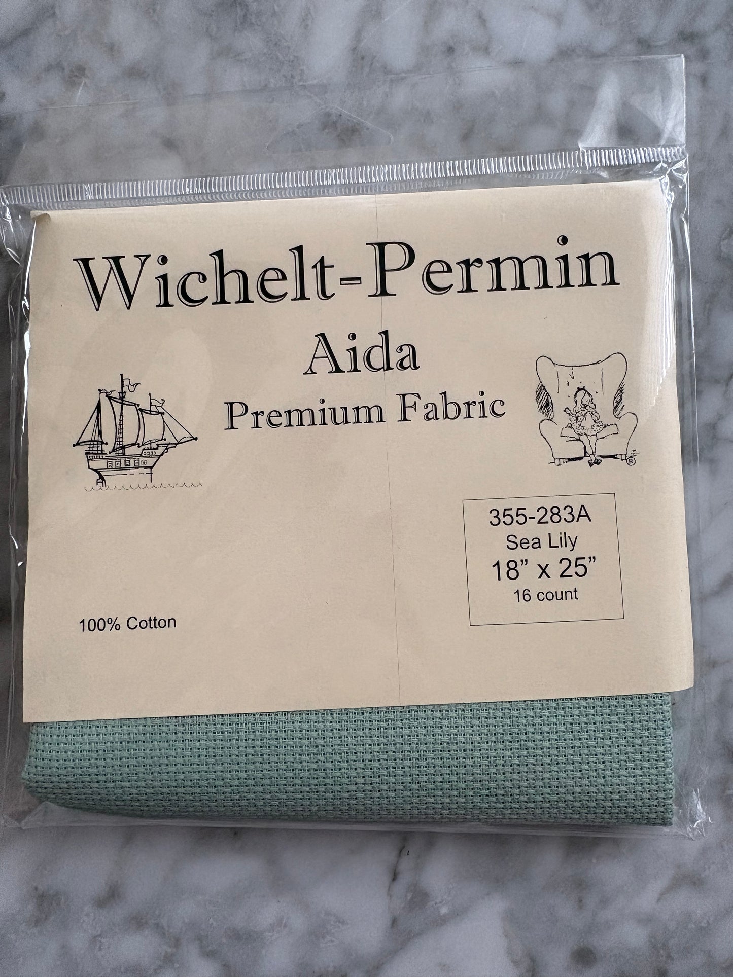 Sea Lily Wichelt Aida Cross Stitch Fabric - 16 Count