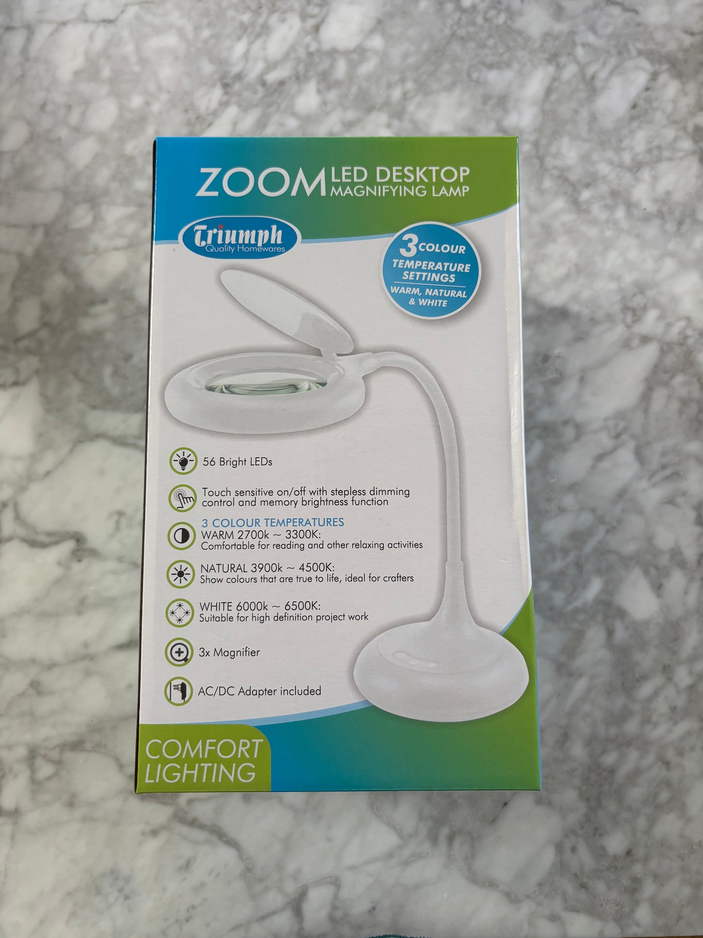 Triumph Zoom LED Desktop Magnifying Lamp