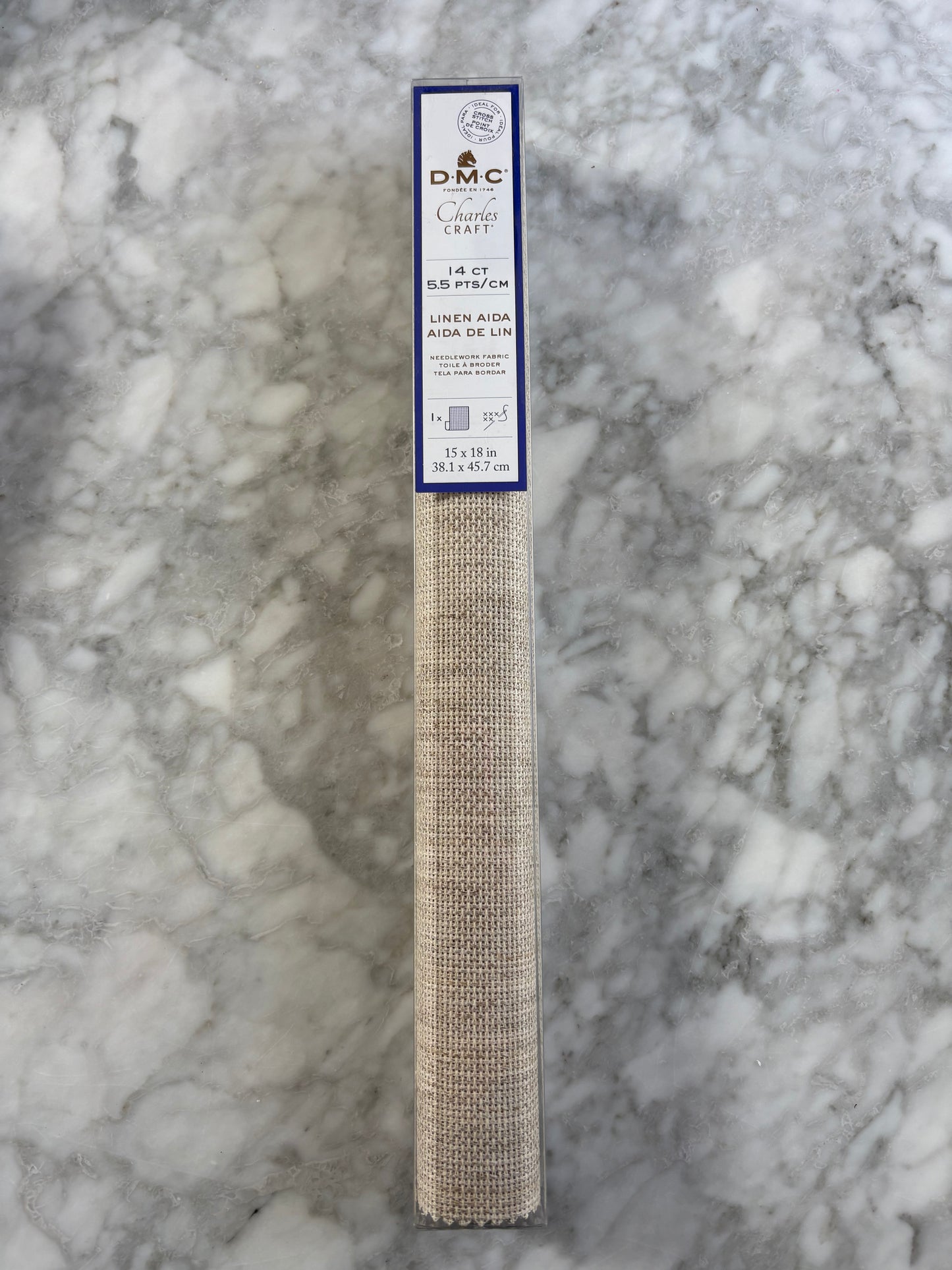 Ecru Linen DMC Aida Cross Stitch Fabric - 14 Count