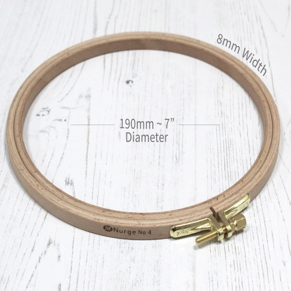 Nurge 8mm Beech Screwed Embroidery Hoops