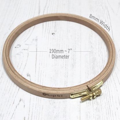 Nurge 8mm Beech Screwed Embroidery Hoops