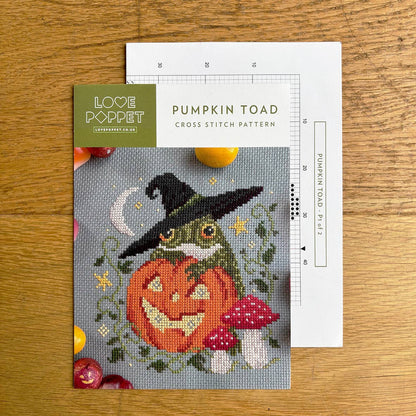 Pumpkin Toad Cross Stitch Kit by Love Poppet