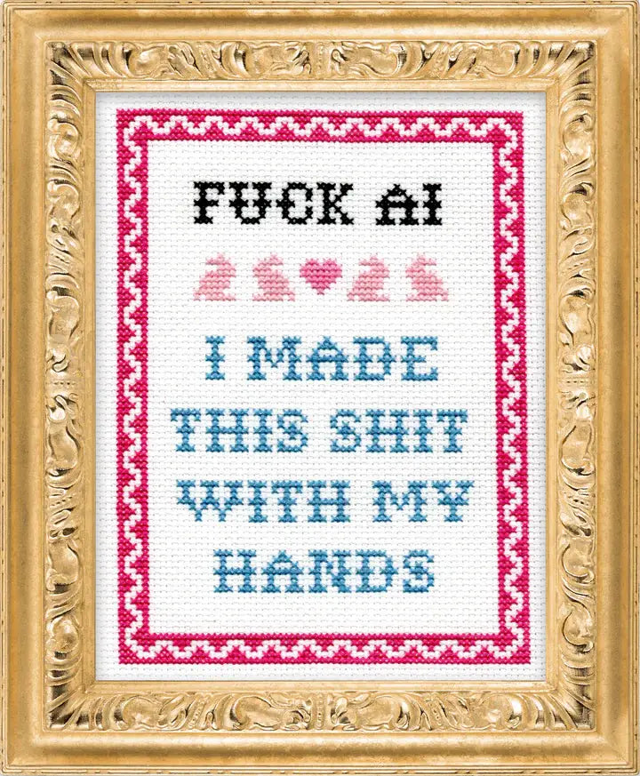 F*CK AI Cross Stitch Kit by Subversive Cross Stitch