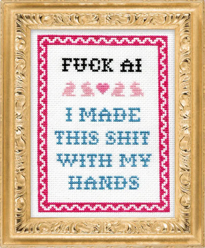 F*CK AI Cross Stitch Kit by Subversive Cross Stitch