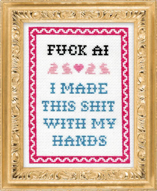 F*CK AI Cross Stitch Kit by Subversive Cross Stitch