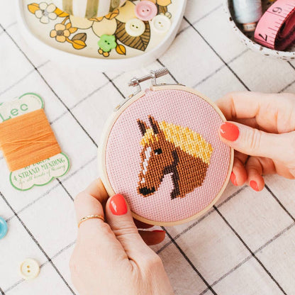 Horse Beginner Cross Stitch Kit by Cotton Clara