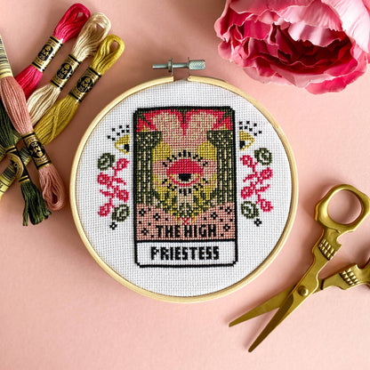 The High Priestess Tarot Card Cross Stitch Kit by Innocent Bones