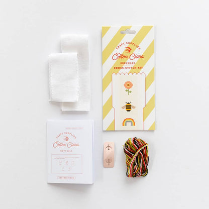 Bookish Counted Cross Stitch Bookmark Kit by Cotton Clara - Beginner friendly