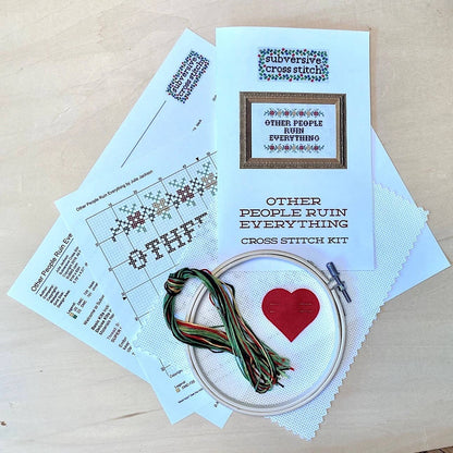 Your Anxiety is Lying to You Deluxe Cross Stitch Kit by Subversive Cross Stitch