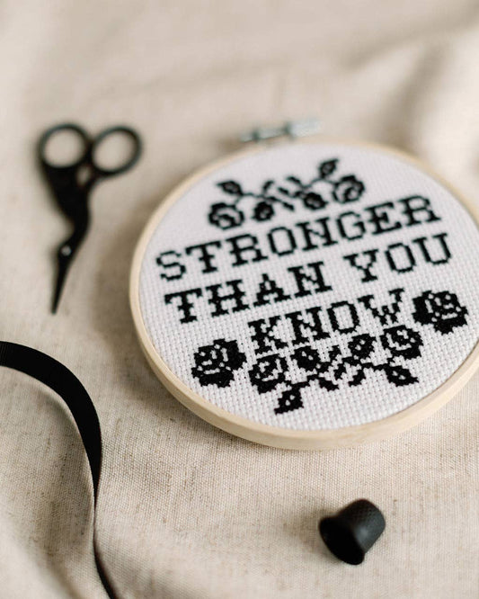 ‘Stronger Than You Know' Cross Stitch Kit by Innocent Bones
