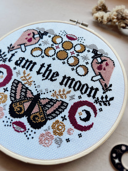 I Am The Moon Cross Stitch Kit by Innocent Bones