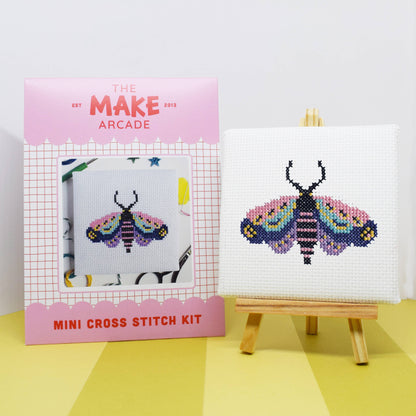 Moth Mini Cross Stitch Kit by The Make Arcade