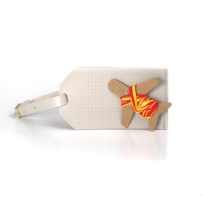 DIY Cross Stitch Luggage Tag - Grey