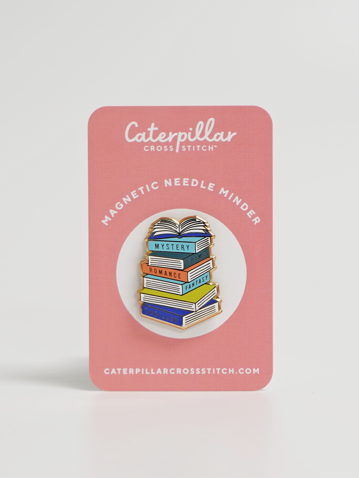 Book Stack Magnetic Needle Minder by Caterpillar Cross Stich