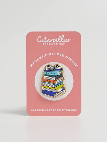 Book Stack Magnetic Needle Minder by Caterpillar Cross Stich
