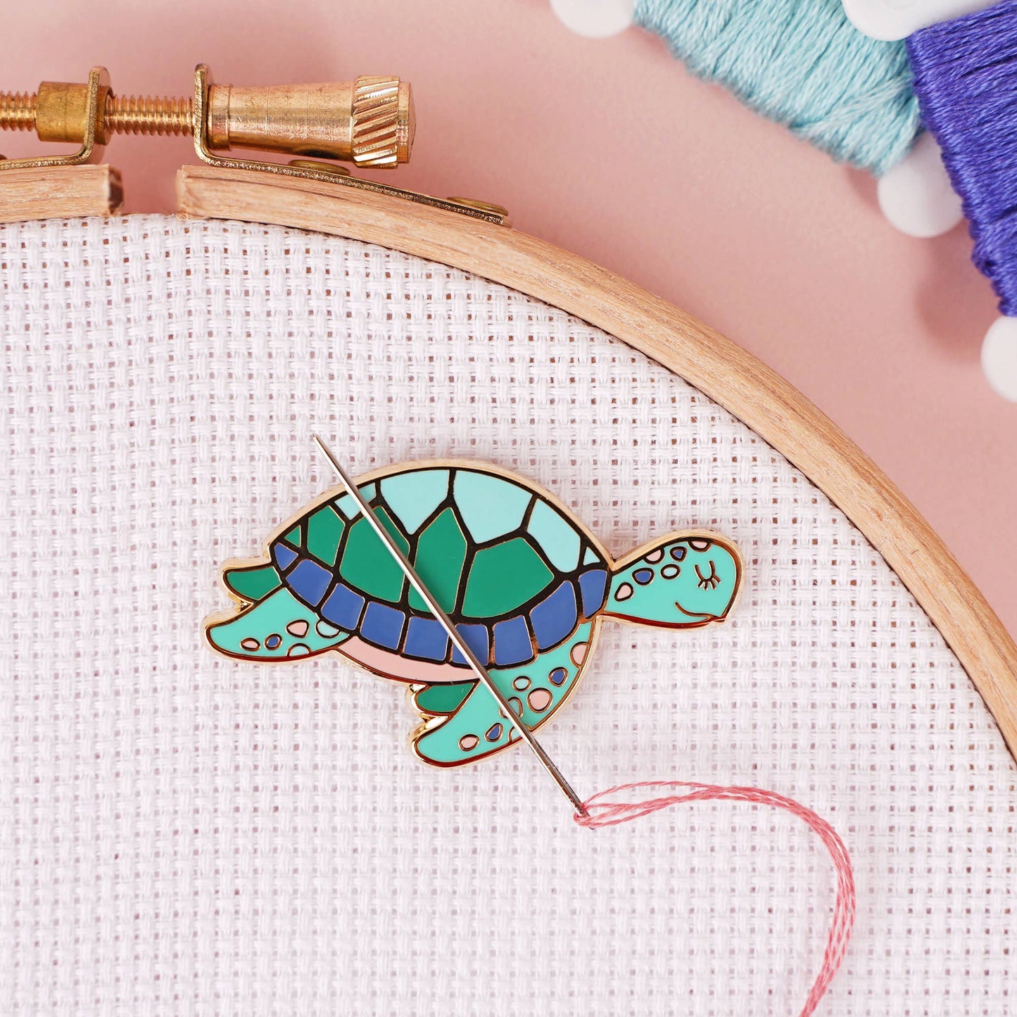 Turtle Magnetic Needle Minder by Caterpillar Cross Stitch