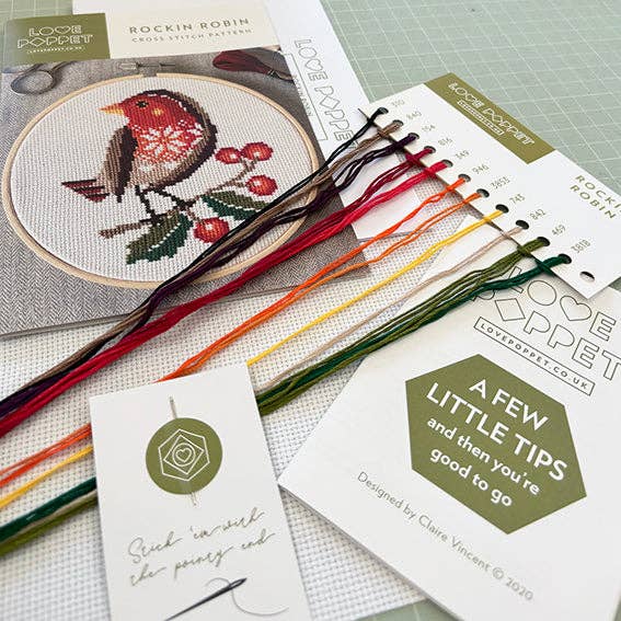 Rockin Robin Cross Stitch Kit by Love Poppet