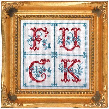 Fancy F*ck cross stitch kit by Subversive Cross Stitch