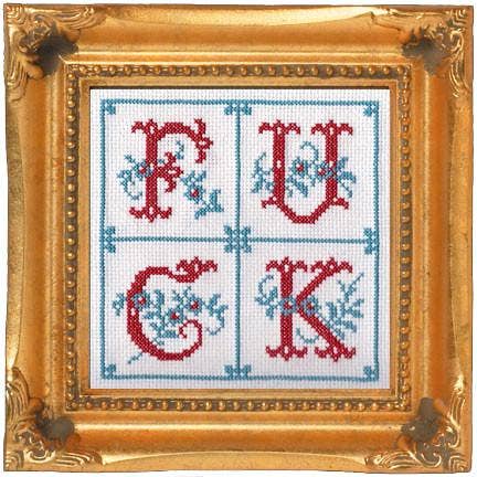 Fancy F*ck cross stitch kit by Subversive Cross Stitch