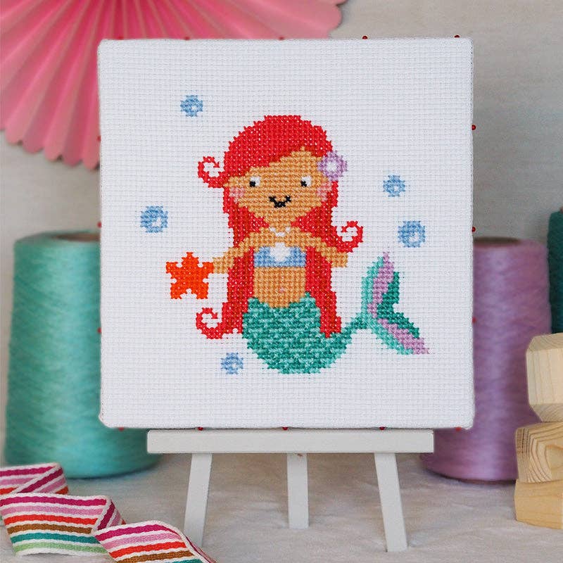 Splash Mermaid - Junior Cross Stitch Kit by Carerpillar Cross Stitch