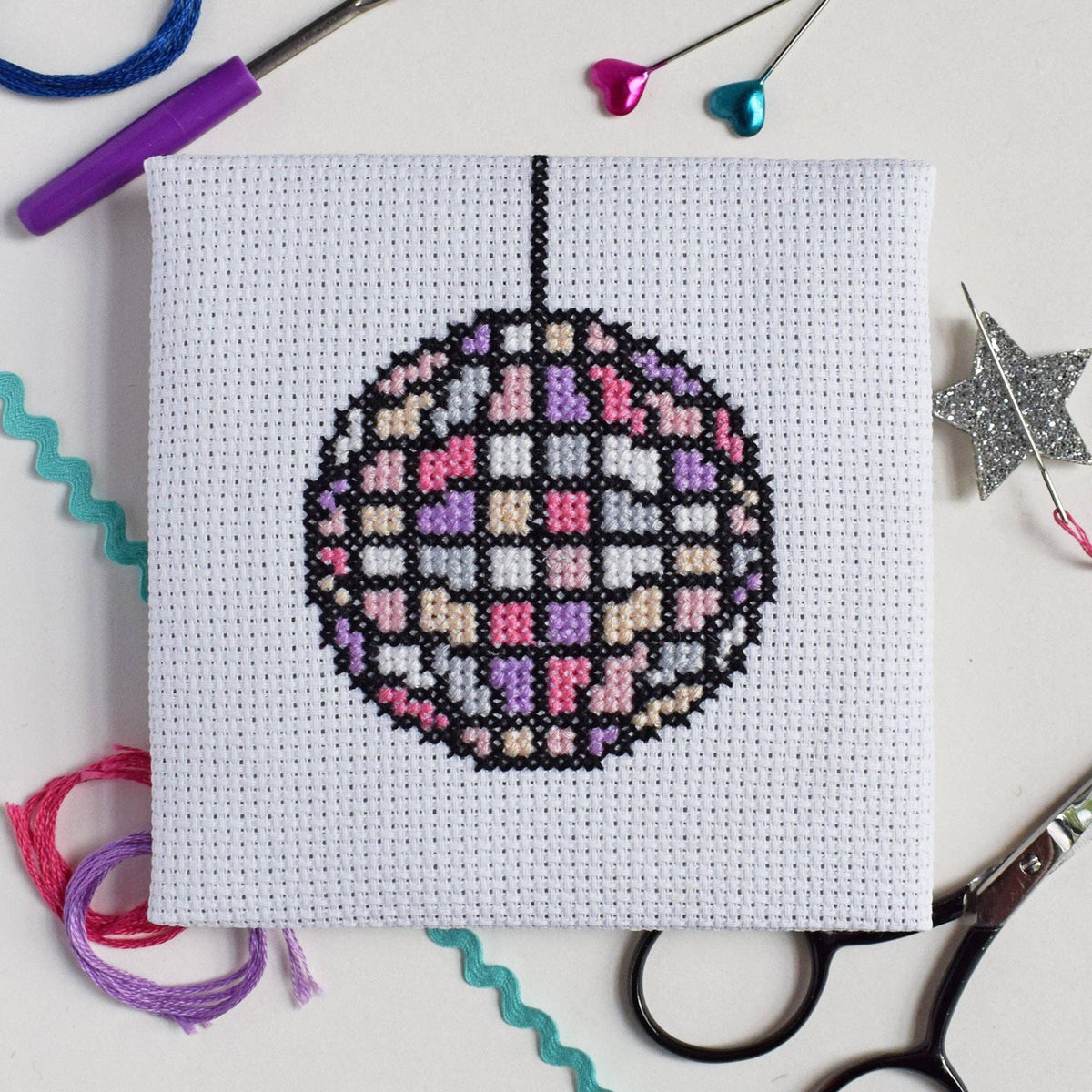 Disco Ball Mini Cross Stitch Kit by The Make Arcade