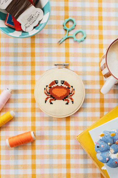 Crab Beginner Cross Stitch Kit by Cotton Clara