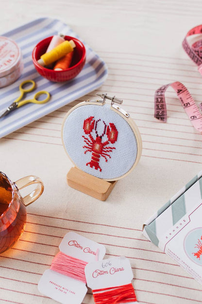 Lobster Beginner Cross Stitch Kit by Cotton Clara