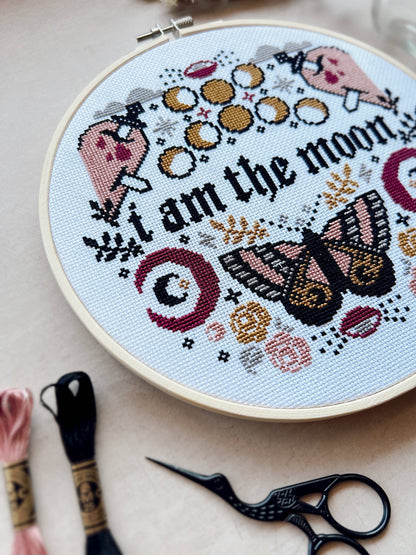 I Am The Moon Cross Stitch Kit by Innocent Bones