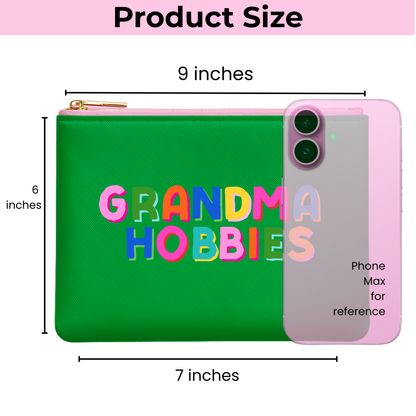 Grandma Hobbies Green Cross Stitch Project Bag by Grandma Hobby Co