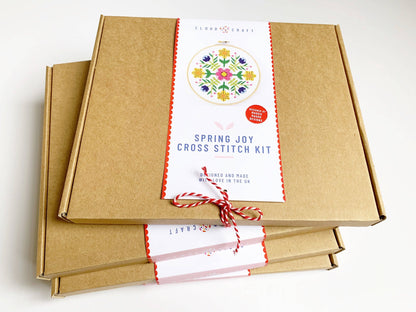Spring Joy Modern Folk Cross Stitch Kit