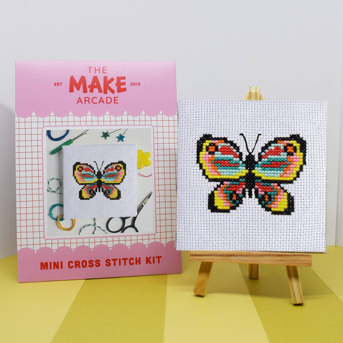 Butterfly Mini Cross Stitch Kit by The Make Arcade