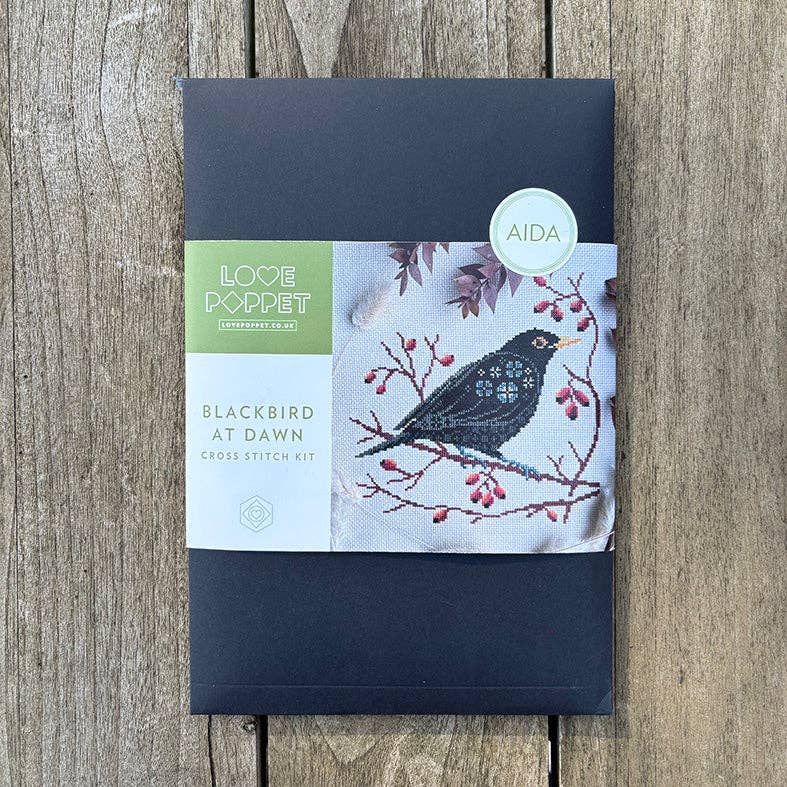 Blackbird at Dawn Cross Stitch Kit by Love Poppet