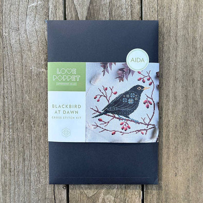 Blackbird at Dawn Cross Stitch Kit by Love Poppet